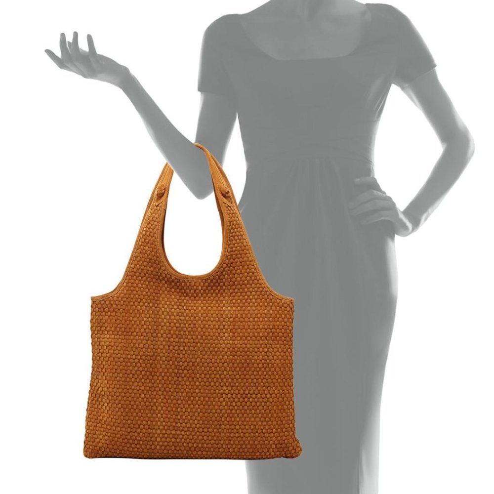 Elizabeth & James Zoe Woven-Suede Carryall Bag